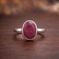 Ruby Basic Ring in silver (माणिक्य)