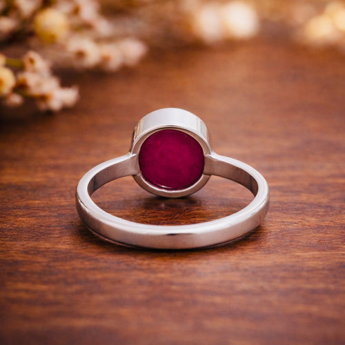 Ruby Basic Ring in silver (माणिक्य)