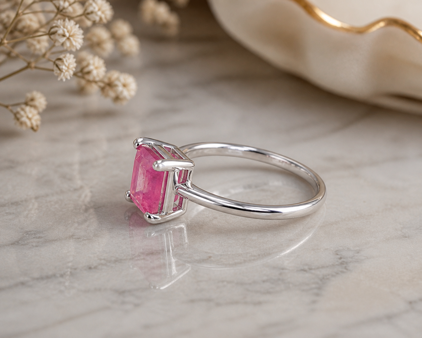 Ruby Crown Silver Ring (Manik) – Leadership Ring