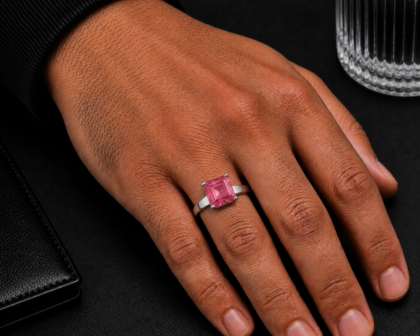 Ruby Crown Silver Ring (Manik) – Leadership Ring