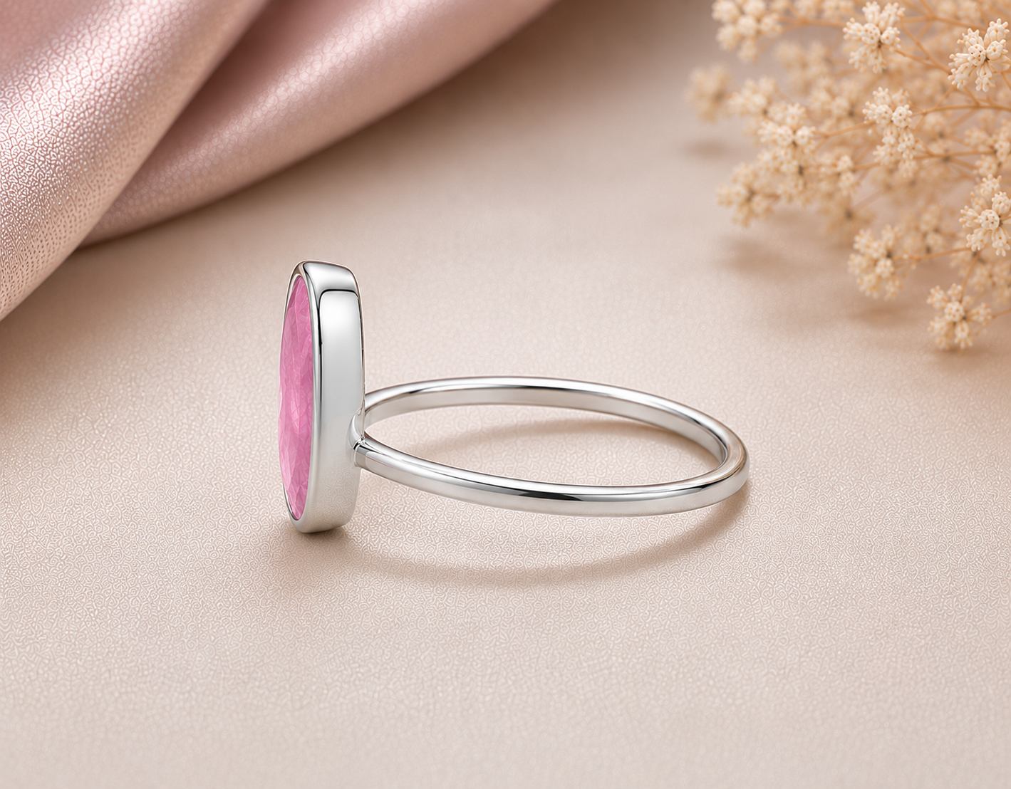 Ruby Rise Ring (माणिक्य) in Silver – Power Balance Edition