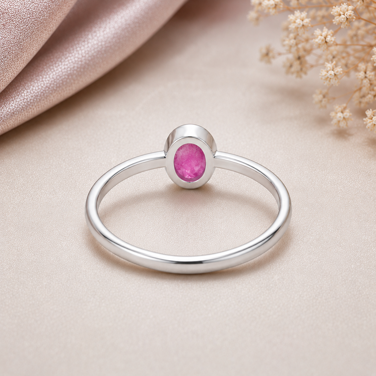 Ruby Rise Ring (माणिक्य) in Silver – Power Balance Edition